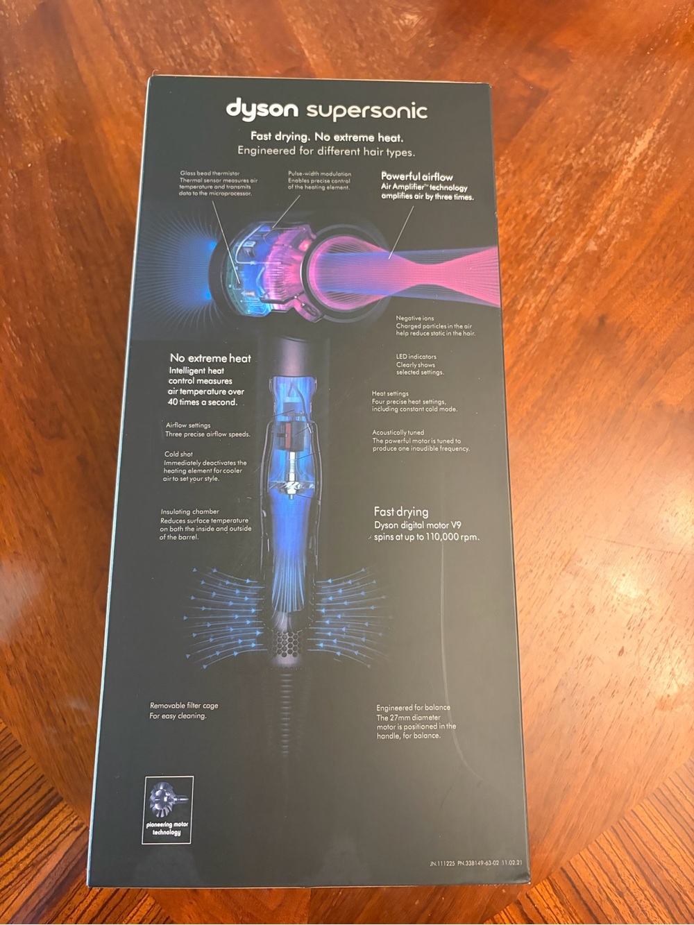 Dyson Supersonic Hair Dryer - Black with Fuchsia and Blue Accents - Picture 2 of 4